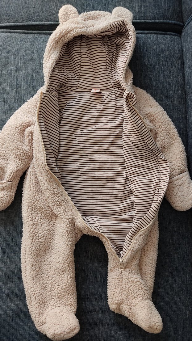 Peluş Ayıcık Kulaklı Tulum Mont - Görsel 2