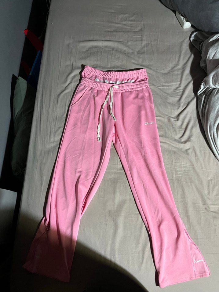 Pembe Rahat Kesim unisex Eşofman Altı - Görsel 2