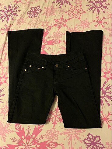 American Vintage siyah ispanyol paça y2k pantolon