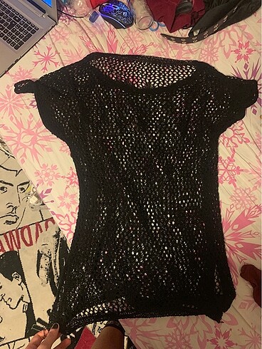 l Beden siyah Renk file tshirt/elbise