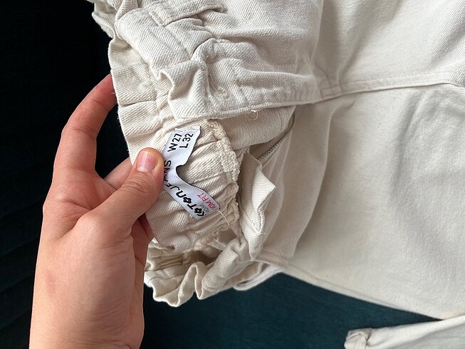 27 Beden beyaz Renk Koton pantolon