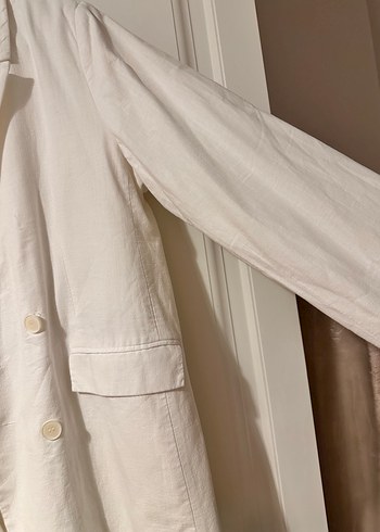 LC Waikiki Beyaz Keten Kadın Blazer Ceket