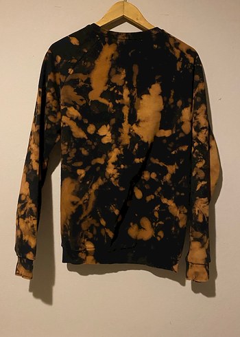 Kamuflaj Siyah - kahverengi Batik Desenli erkek Sweatshirt - Görsel 2