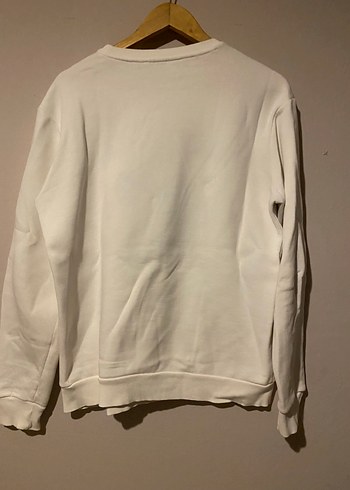 Erkek Beyaz Baskılı Oversize Sweatshirt - Görsel 2