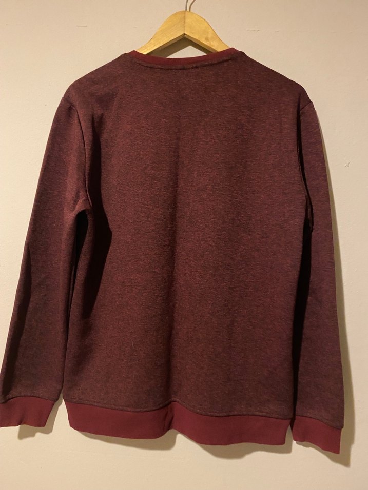 USPA Bordo Erkek Sweatshirt Uzun Kollu Rahat Kesim Orjinal - Görsel 2