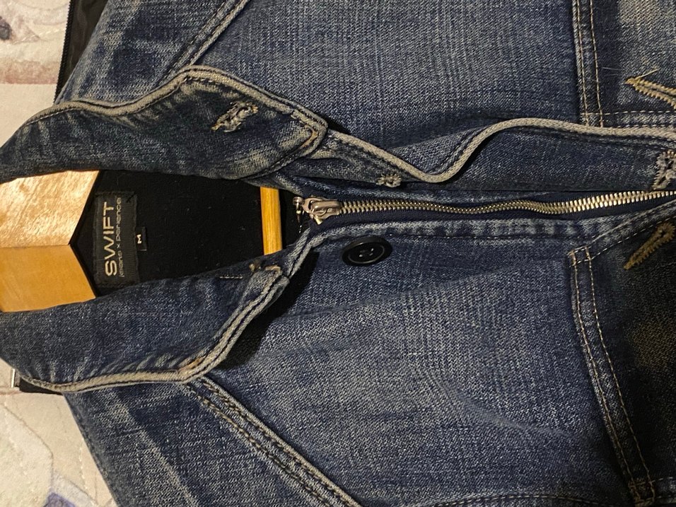 Swift marka Vintage Erkek Lacivert Düğmeli Denim Ceket - Görsel 4