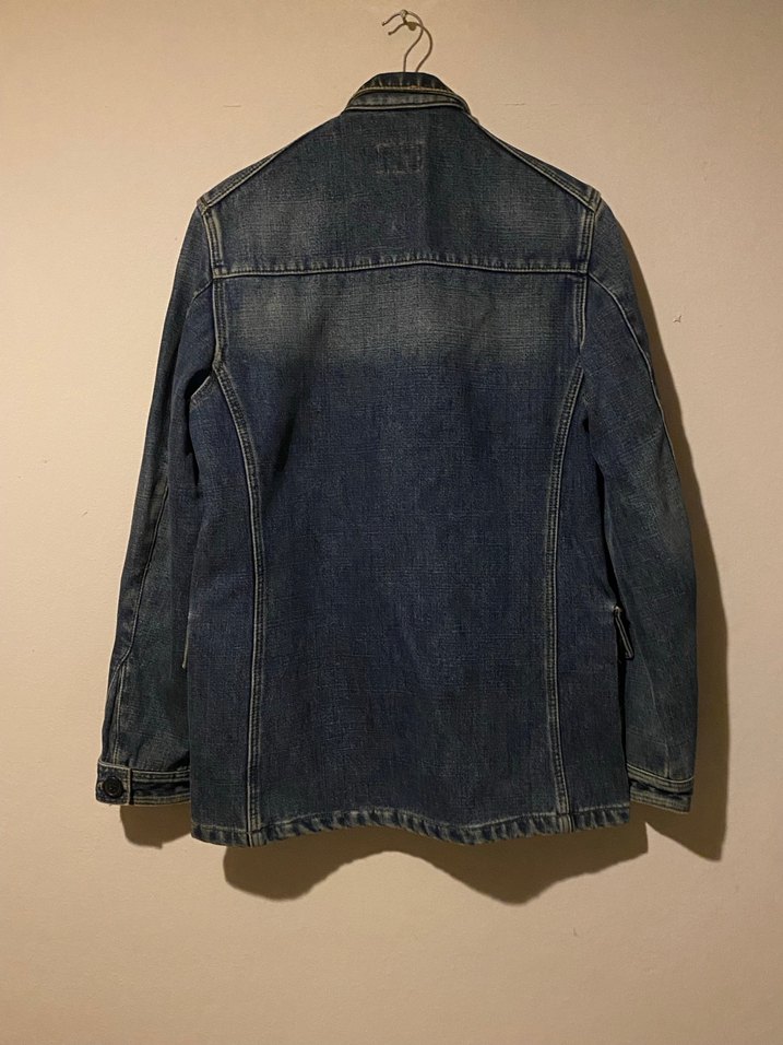 Swift marka Vintage Erkek Lacivert Düğmeli Denim Ceket - Görsel 2