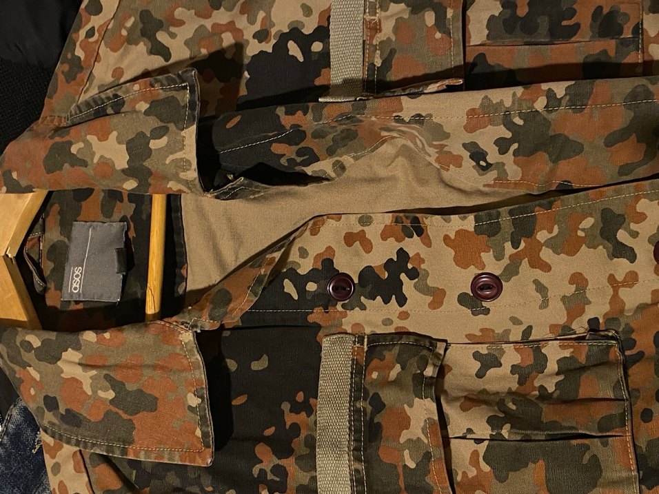 ASOS marka Vintage Erkek  Kamuflaj Düğmeli Ceket - Görsel 3