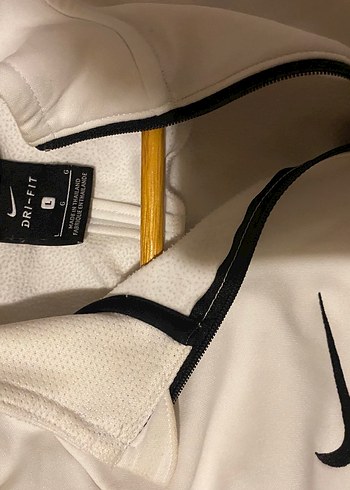 Nike Beyaz Yarım Fermuarlı erkek Sweatshirt Orjinal - Görsel 3