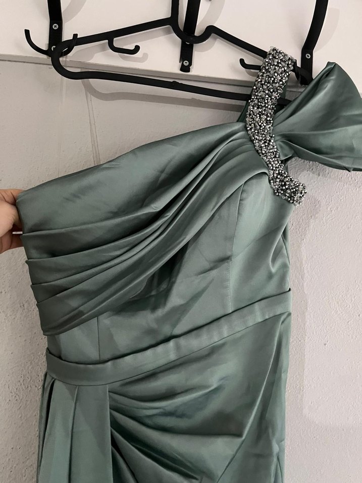 Tek Omuzlu Uzun Abiye - Görsel 2