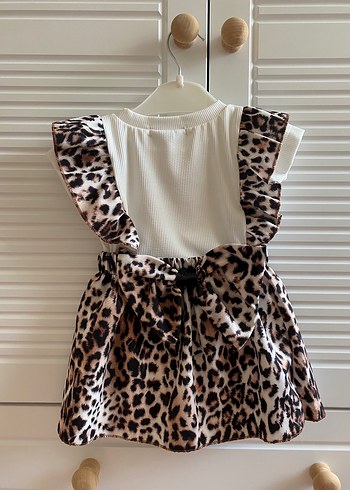 Leopar desenli tişört etek - Görsel 3