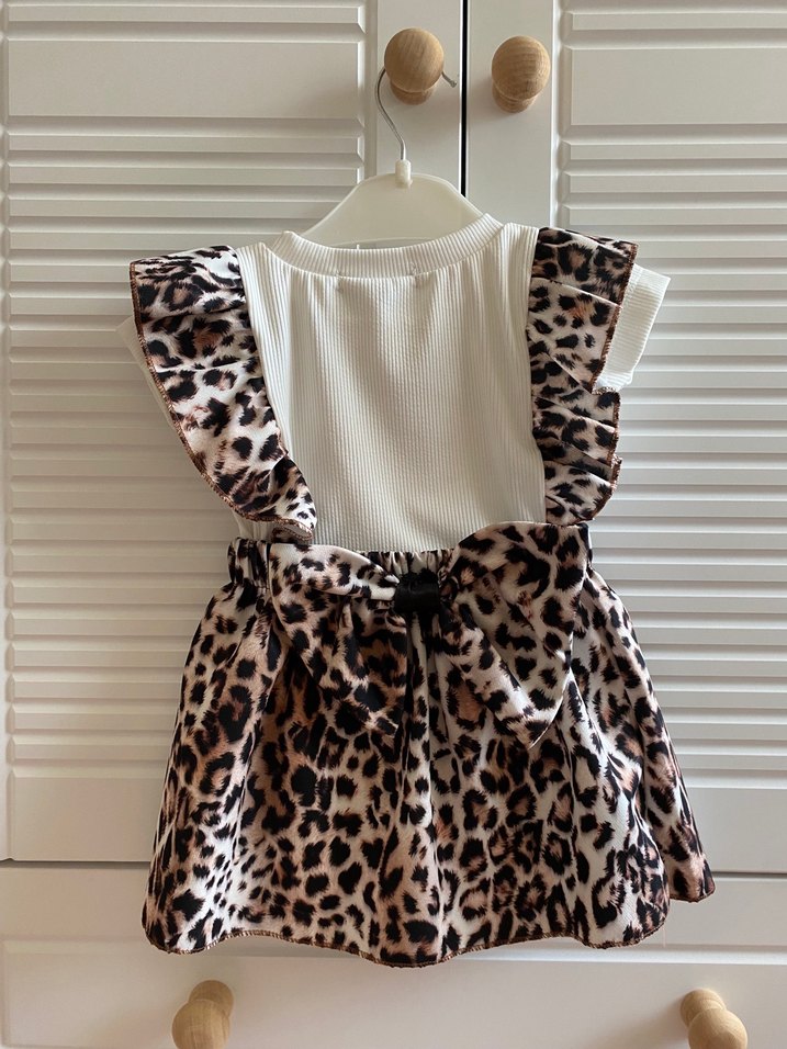 Leopar desenli tişört etek - Görsel 3
