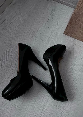 Kadın Siyah Rugan platform Topuklu Ayakkabı - Görsel 2