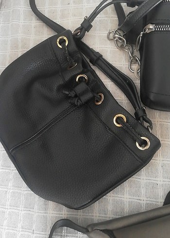 Gri Deri Kadın Çapraz Askılı Çanta - Görsel 2