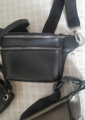 Gri Deri Kadın Çapraz Askılı Çanta - Görsel 3