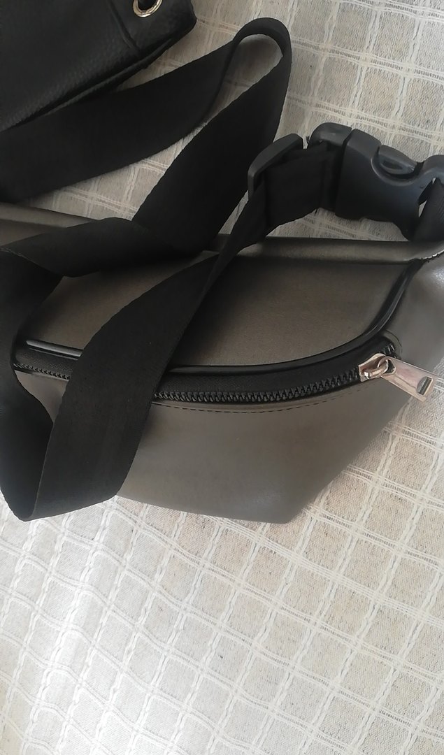 Gri Deri Kadın Çapraz Askılı Çanta - Görsel 4