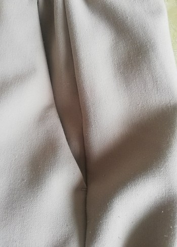 Bej Kumaş Kadın Pantolon - Görsel 5