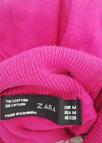 Kadın Kısa Kollu Yüksek Yakalı Pembe Kazak - Görsel 3