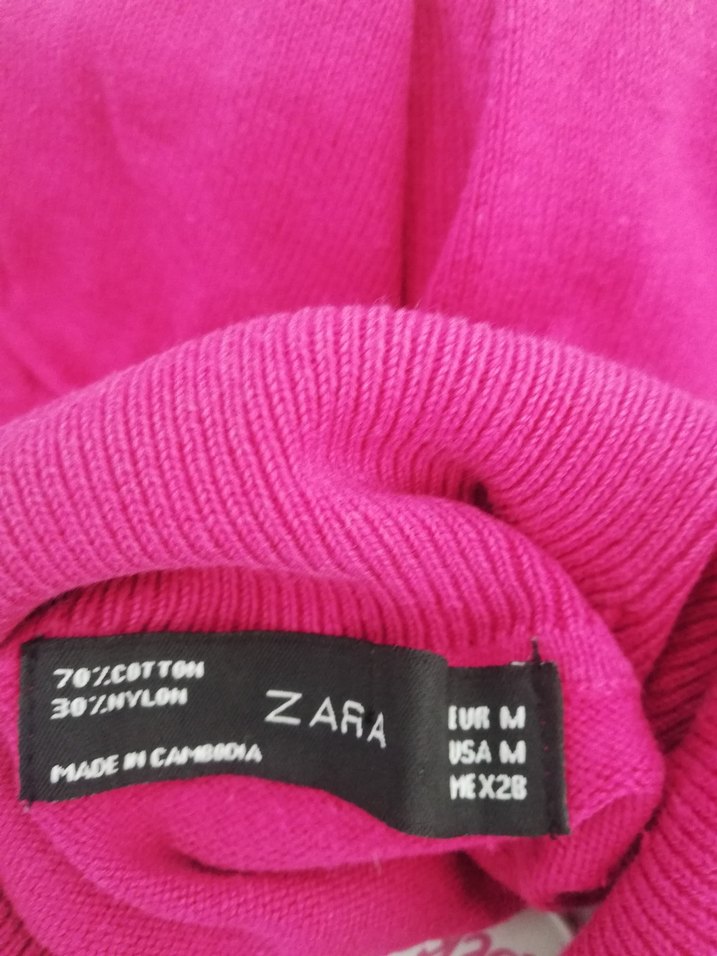 Kadın Kısa Kollu Yüksek Yakalı Pembe Kazak - Görsel 3