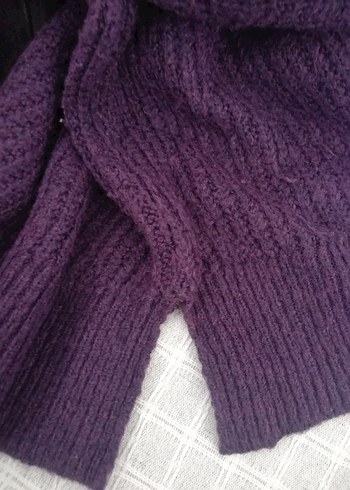 Mor Yüksek Yakalı Kadın Triko Kazak - Görsel 4