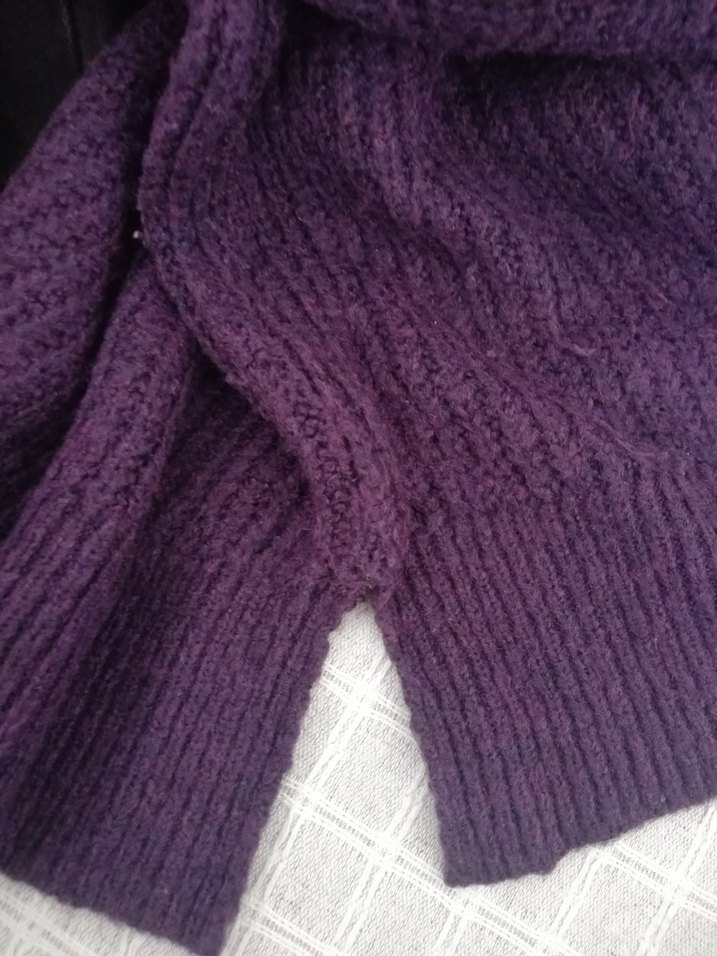 Mor Yüksek Yakalı Kadın Triko Kazak - Görsel 4