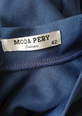 Lacivert Piliseli Uzun Kollu Uzun Elbise - Görsel 3