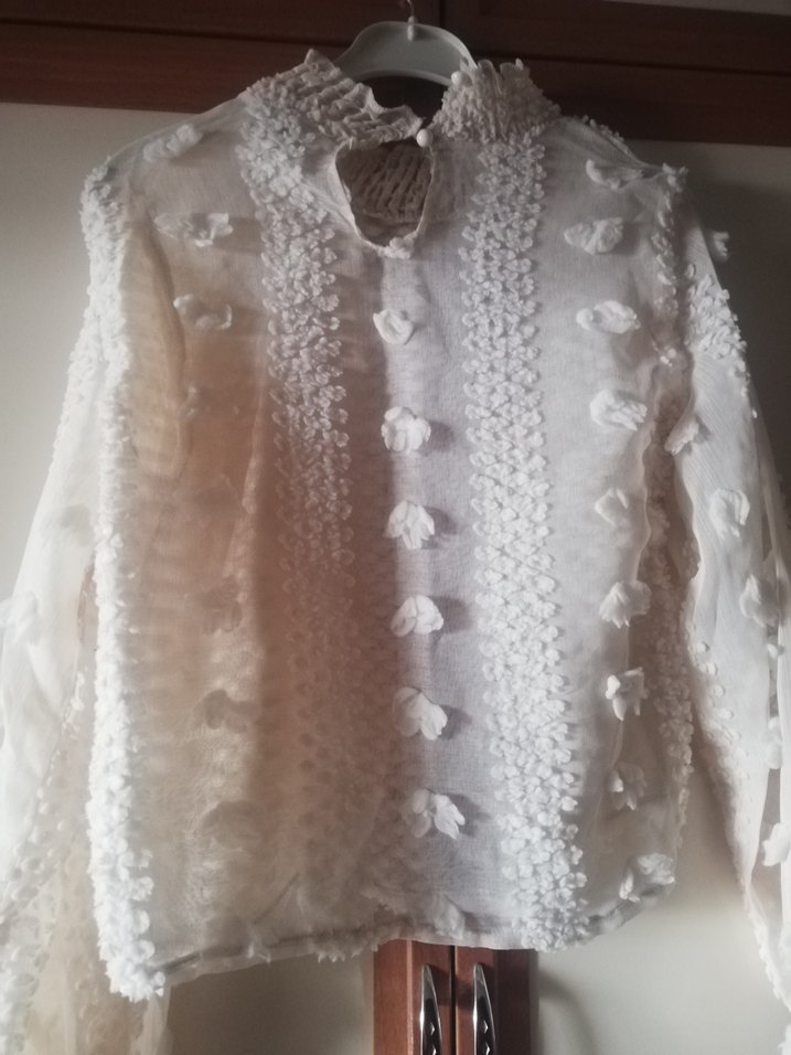 Bohem Stil Bej renk transparan Bluz - Görsel 2