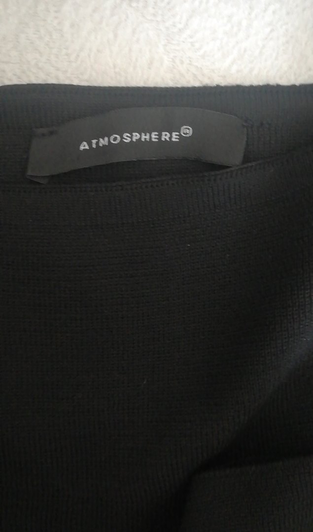 Drapeli Siyah triko Uzun Kollu Kadın Bluz - Görsel 5