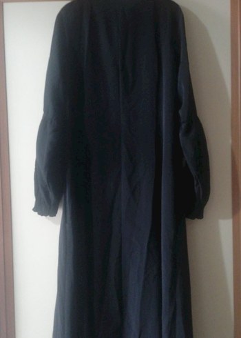 Uzun Kollu simli İşlemeli Siyah ferace - Görsel 2