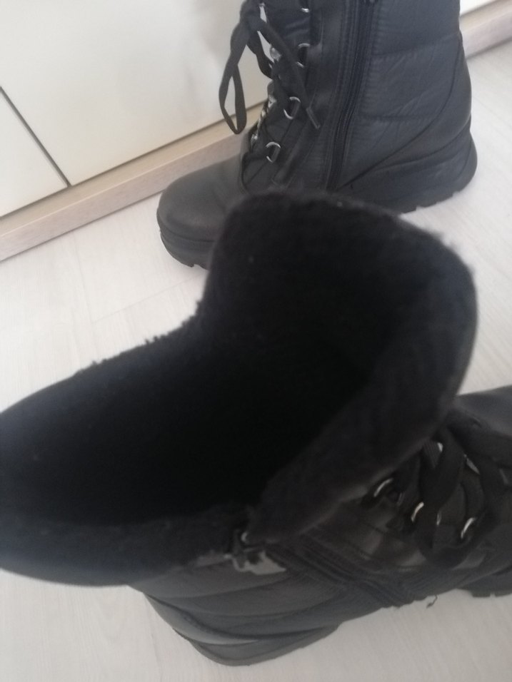 Siyah Bağcıklı Kadın Goth Botları - Görsel 5