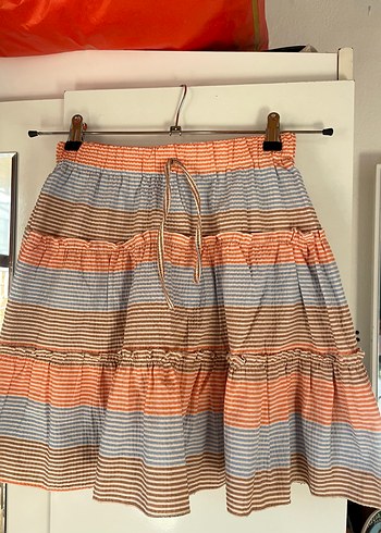 Çizgili Mini Hamile Etek - Görsel 4