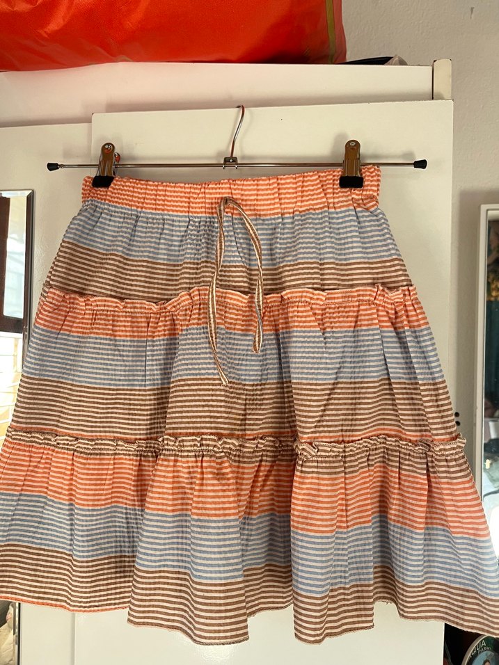 Çizgili Mini Hamile Etek - Görsel 4