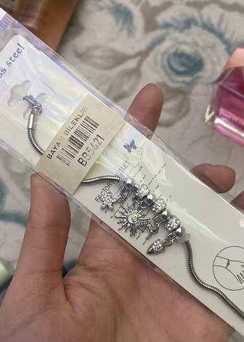 Boncuklu Bohem Gri Bileklik - Görsel 2