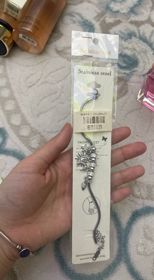 Boncuklu Bohem Gri Bileklik - Görsel 3