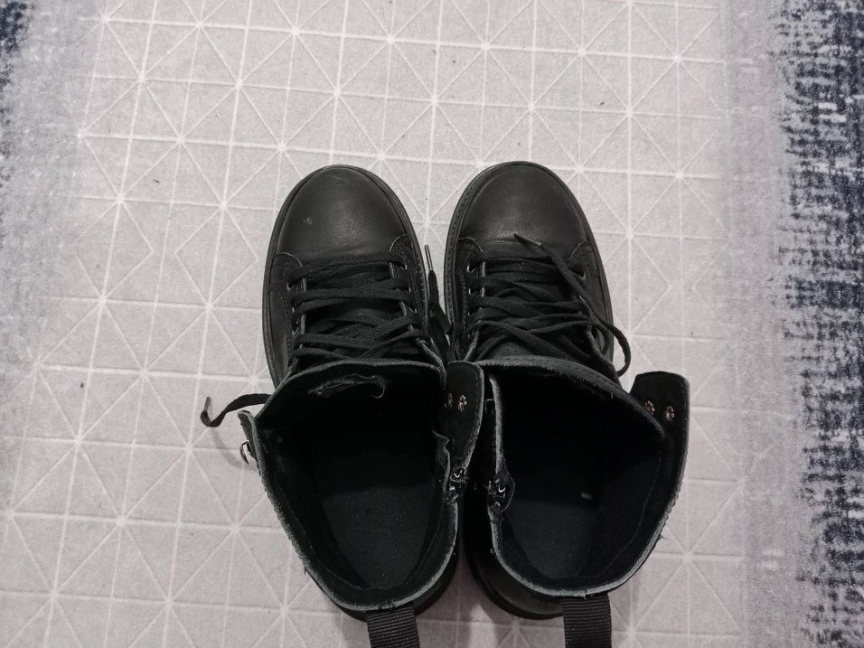 Siyah Bağcıklı Erkek Gotik Kauçuk Bot - Görsel 2