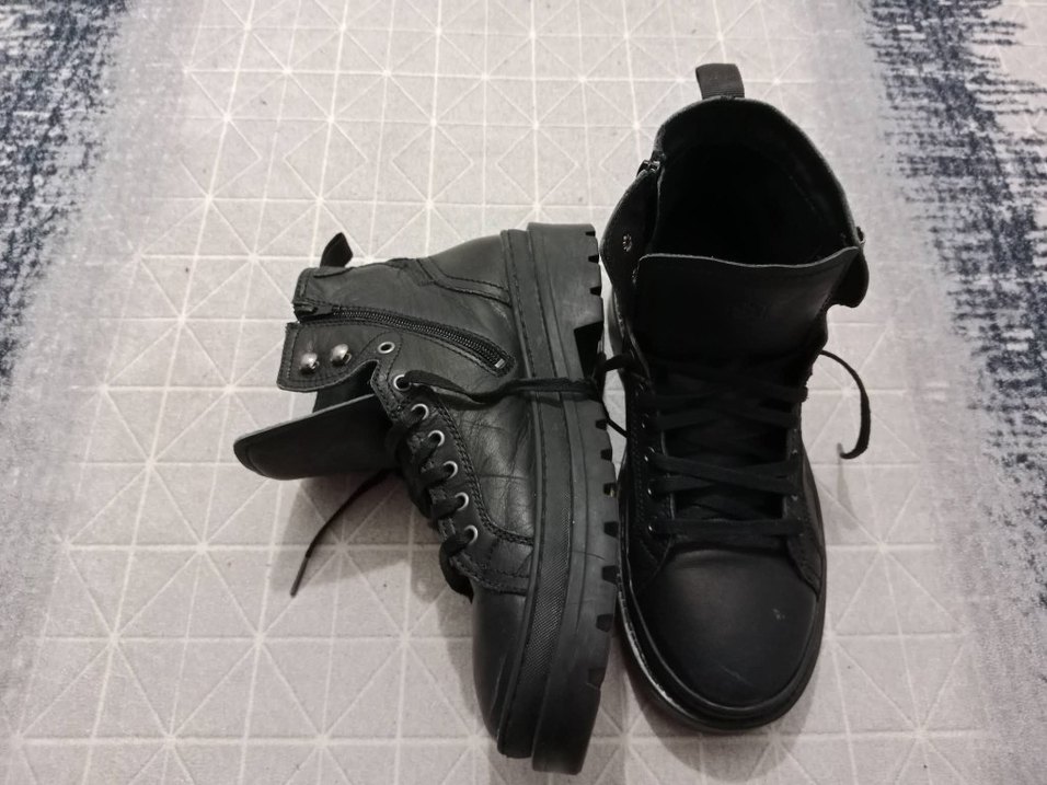 Siyah Bağcıklı Erkek Gotik Kauçuk Bot - Görsel 3