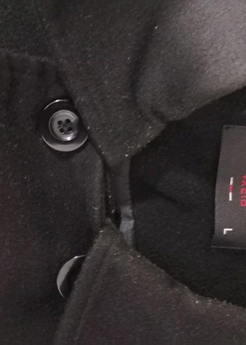 Düğmeli Siyah Erkek Midi Kaban - Görsel 3