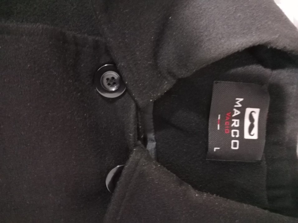 Düğmeli Siyah Erkek Midi Kaban - Görsel 3