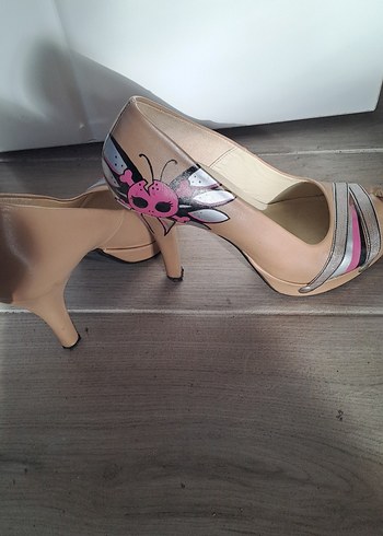 Bej Kadın Dolgu Topuklu Stiletto - Görsel 5