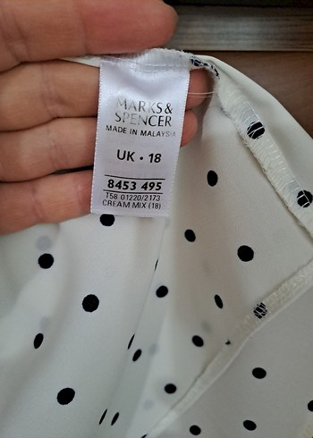 46 Beden Kadın Ekru Puantiyeli Kısa Kollu Gömlek