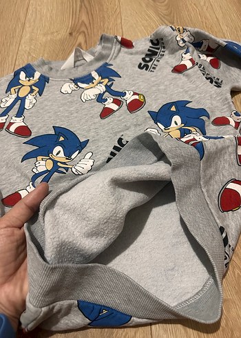 6 Yaş Beden gri Renk H&M Sonic Baskılı Gri Erkek Sweatshirt