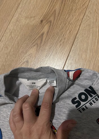 H&M H&M Sonic Baskılı Gri Erkek Sweatshirt