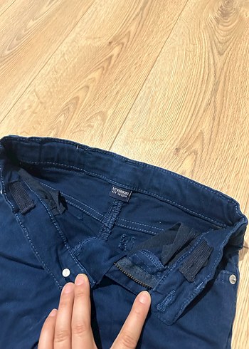 7 Yaş Beden mavi Renk Erkek Çocuk Lacivert Kemerli Pantolon
