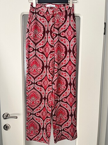 xs Beden bordo Renk Mango Saten Pantolon