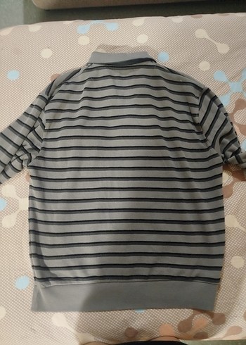 Gri Çizgili Erkek Polo Tişört - Görsel 2