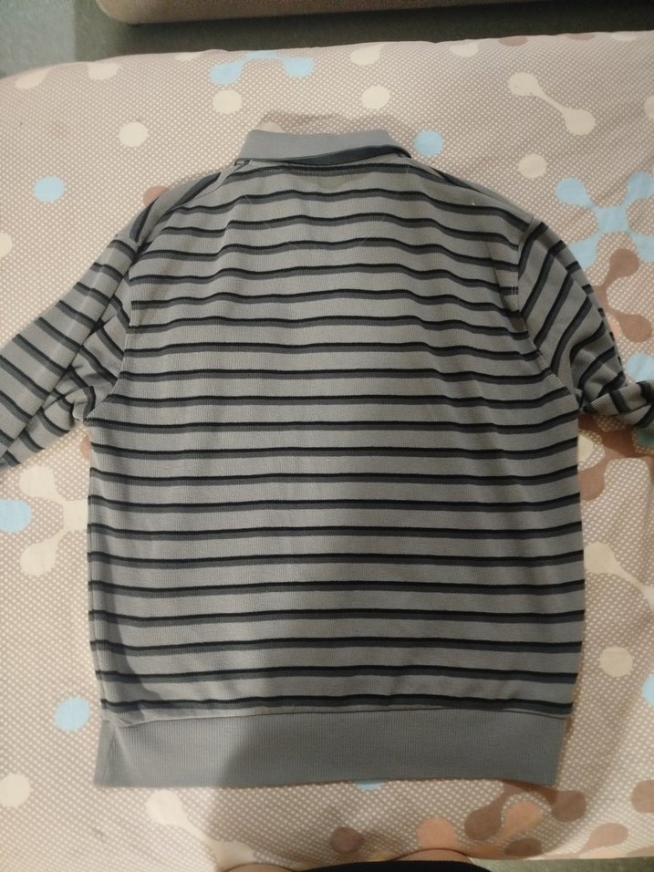 Gri Çizgili Erkek Polo Tişört - Görsel 2