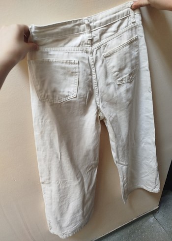 Beyaz kot Kadın Jean - Görsel 2