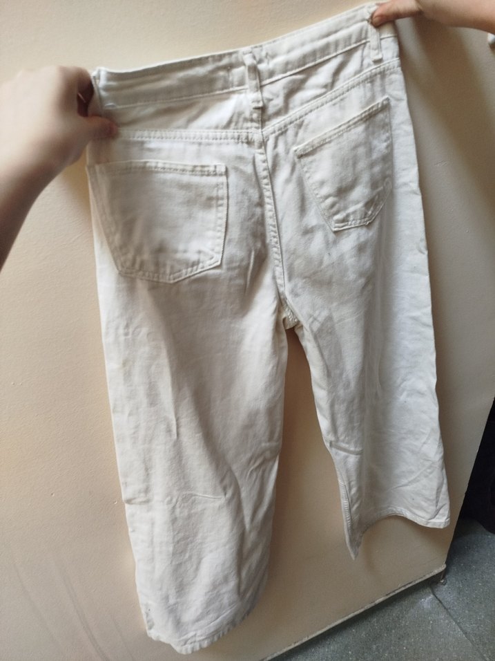 Beyaz kot Kadın Jean - Görsel 2