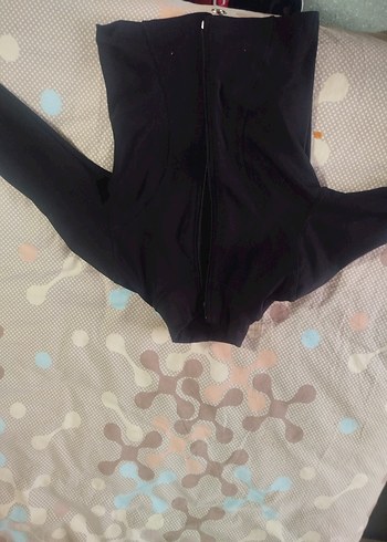 Siyah Fermuarlı Hamile Tulum - Görsel 2