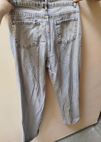 Kadın açık mavi i Yırtık Bol Kesim Kot Pantolon - Görsel 2